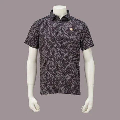 HUF ジオメトリックポロシャツ M MEN ジオメトリックパターンポロシャツ カーキ